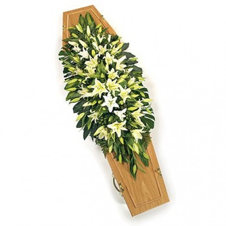 WHITE LILY COFFIN SPRAY