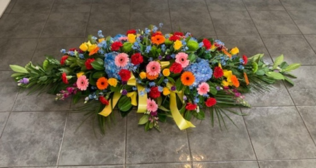 Mixed flower coffin spray
