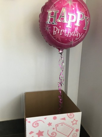 Helium balloon boxed