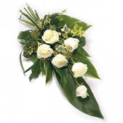 WHITE 6 ROSE SHEAF